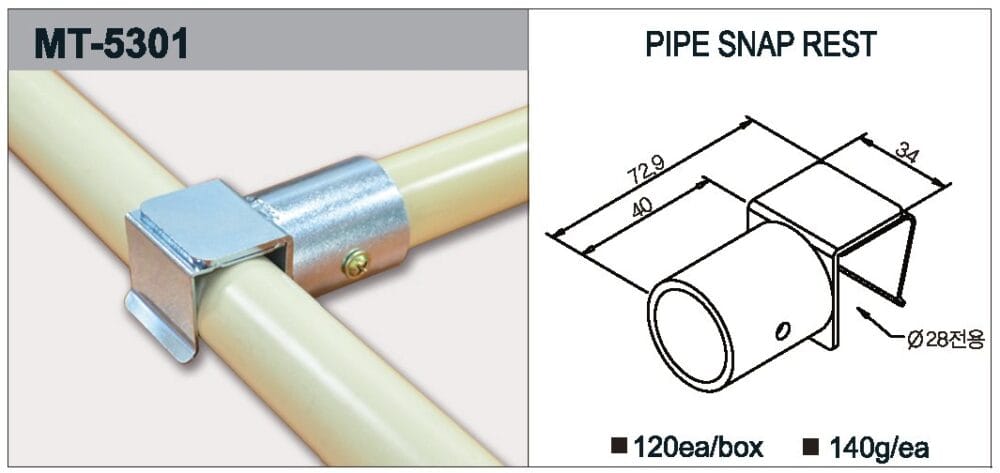 mt 5301 slide pipe mount | lean pipe connector | leantech engineering