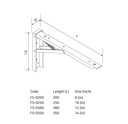 Leanmart qulity industrial product FS Folding Shelf Bracket